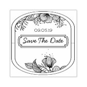 Handgezeichnete Text-Monogramm Rahmen Blumenmuster Gummistempel (Prägung)