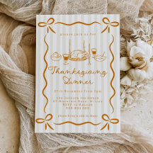 Handgezeichnete Thanksgiving-Dinner-Einladung