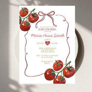 Handgezeichnete Tomaten-Baby-Shower-Einladung Einladung