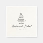 Handgezeichnete Torte Doodle Moderne Hochzeit Serviette (Vorderseite)