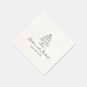 Handgezeichnete Torte Doodle Moderne Hochzeit Serviette (Ecke)