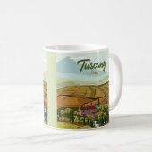 Handgezeichnete Toskana Italien Landschaftslandsch Kaffeetasse (VorderseiteRechts)