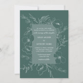 Handgezeichnete Traube Emerald Green Wedding Einladung (Vorderseite)