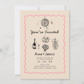 handgezeichnete, trendige und trendige Hochzeit Einladung (Vorderseite)