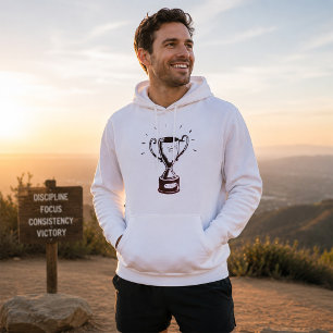 Handgezeichnete Trophäe Retro Schwarz-Weiß-Auszeic Hoodie