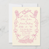 Handgezeichnete Tropical Cowboy Beach Hochzeit Einladung (Vorderseite)