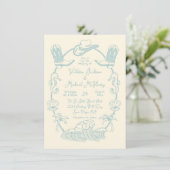 Handgezeichnete Tropical Cowboy Beach Hochzeit Einladung (Stehend Vorderseite)