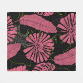 Handgezeichnete tropische Blätter. Exotische Pflan Fleecedecke (Vorderseite (Horizontal))