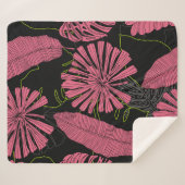 Handgezeichnete tropische Blätter. Exotische Pflan Sherpadecke (Vorderseite (Horizontal))