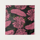 Handgezeichnete tropische Blätter. Exotische Pflan Wandteppich (Vorderseite (Horizontal))