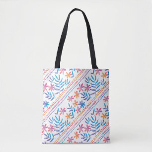 Handgezeichnete tropische Blumen, Blätter Muster. Tasche