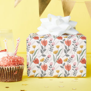 Handgezeichnete Tulpen-Umschlagpapier-Rolle Geschenkpapier