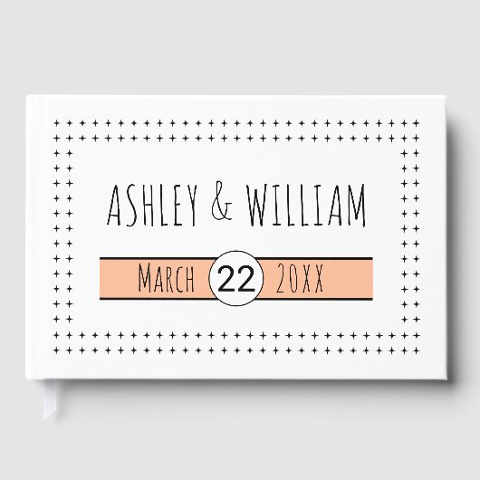 Handgezeichnete Typografie geometrische Hochzeit Gästebuch (Vorderseite)