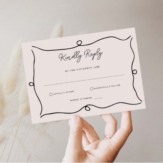 Handgezeichnete UAWG-Antwortkarte an der Grenze RSVP Karte