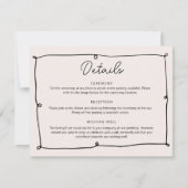 Handgezeichnete Umschließungskarte mit den Details Einladung (Vorderseite)