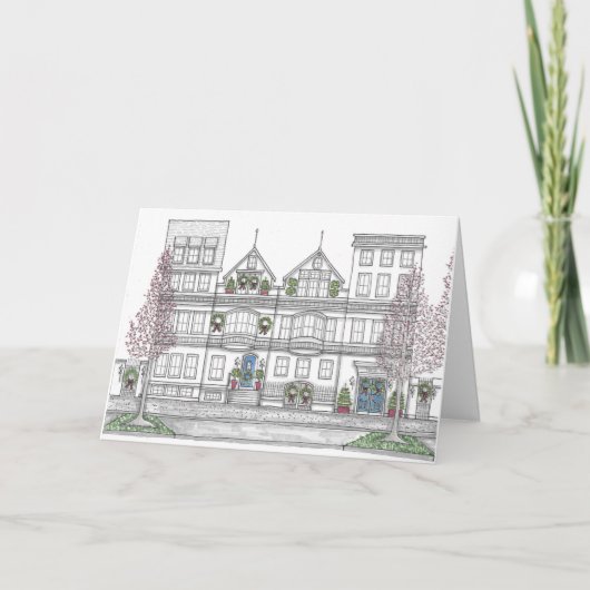 Handgezeichnete Urlaubskarte Dankeskarte (Vorderseite)