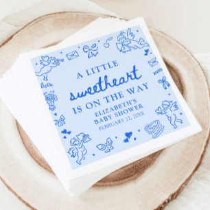 Handgezeichnete Valentinstag-Little-Sweetheart-Bab Serviette