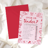 Handgezeichnete Valentinstag-Über-oder-Unter-Hochz Einladung