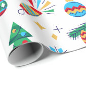 Handgezeichnete Vector Kunstweihnachtselemente Geschenkpapier (Rolleneckpunkt)