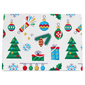 Handgezeichnete Vector Kunstweihnachtselemente Große Geschenktüte (Vorderseite)