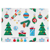 Handgezeichnete Vector Kunstweihnachtselemente Große Geschenktüte (Rückseite)