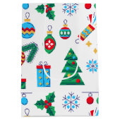 Handgezeichnete Vector Kunstweihnachtselemente Mittlere Geschenktüte (Rückseite)