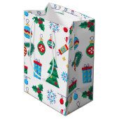 Handgezeichnete Vector Kunstweihnachtselemente Mittlere Geschenktüte (Rückseite Schrägansicht)