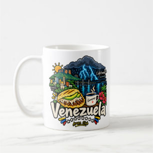 Handgezeichnete venezolanische Reise-Kunst-Sehensw Kaffeetasse