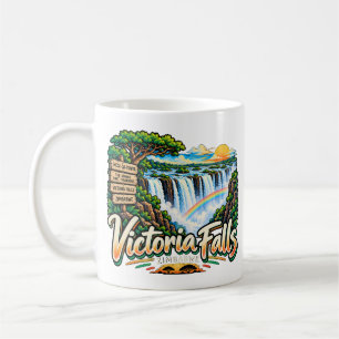 Handgezeichnete Victoriafälle Simbabwe Reise Kunst Kaffeetasse