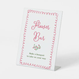 Handgezeichnete Vintage Blume Bar Sockelschild