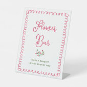 Handgezeichnete Vintage Blume Bar Sockelschild (Vorderseite)