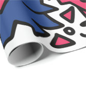 Handgezeichnete Vintage Doodle-Illustration, Carto Geschenkpapier (Rolleneckpunkt)