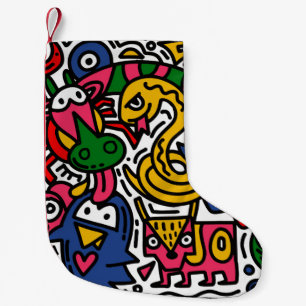 Handgezeichnete Vintage Doodle-Illustration, Carto Kleiner Weihnachtsstrumpf