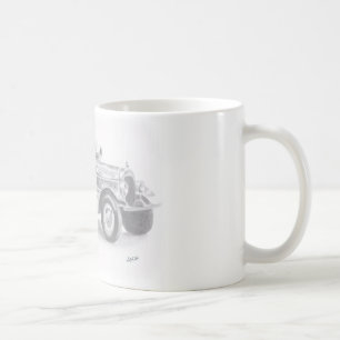 handgezeichnete Vintage-Feuerwehrskizze Kaffeetasse