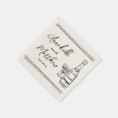 Handgezeichnete Vintage-Hochzeit Serviette (Ecke)
