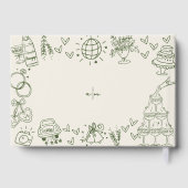 Handgezeichnete Vintage Retro Hochzeit Gästebuch (Rückseite)