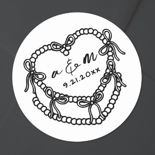Handgezeichnete Vintage-Torte Whimsical-Hochzeit Runder Aufkleber