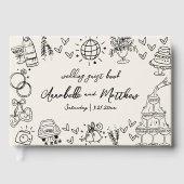 Handgezeichnete Vintage Whimsikhochzeit Gästebuch (Vorderseite)