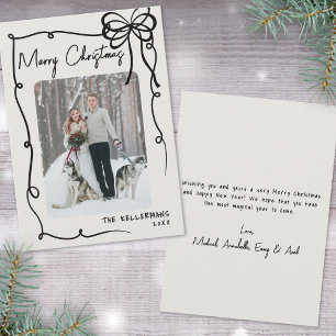 Handgezeichnete Vintage WhimsikWeihnachten Feiertagskarte