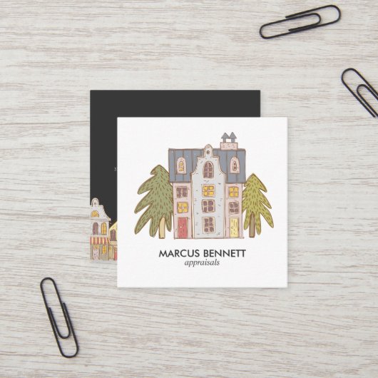 Handgezeichnete Visitenkarte für den realen Anwese (Vorderseite/Rückseite Beispiel)