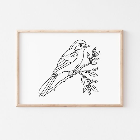 Handgezeichnete Vogelillustrationskunst Poster