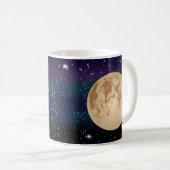Handgezeichnete Vollmond- und Funksterne Kaffeetasse (VorderseiteRechts)