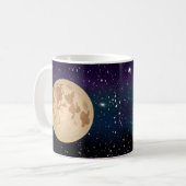 Handgezeichnete Vollmond- und Funksterne Kaffeetasse (Vorderseite Links)