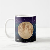 Handgezeichnete Vollmond- und Funksterne Kaffeetasse (Links)