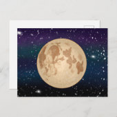 Handgezeichnete Vollmond- und Funksterne Postkarte (Vorne/Hinten)