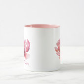 Handgezeichnete Wasserfarbe Rosa Blume Tasse (Zentrum)