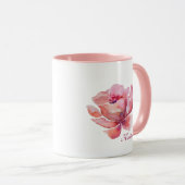 Handgezeichnete Wasserfarbe Rosa Blume Tasse (VorderseiteRechts)