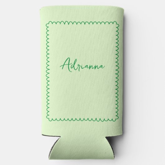 Handgezeichnete Wavy Bikinis & Martinis Bacheloret Selters Dosenkühler (Rückseite)