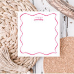 Handgezeichnete Wavy Border Dunkelrosa Personalisi Notizblock<br><div class="desc">Dieses personalisierte Notizblock zeichnet sich durch ein "groovy" Design in blau oder einer beliebigen Farbe aus. Verwenden Sie das Vorlagenformular,  um Ihre Personalisierung hinzuzufügen.</div>