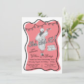 Handgezeichnete Wavy-Frame-Graduierungsparty Einladung (Stehend Vorderseite)